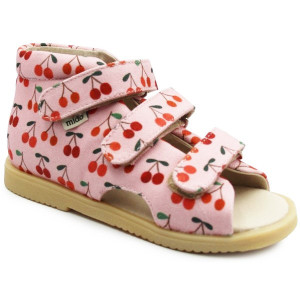 Kapcie Do Szkoły i Przedszkola Dla Dziewczynki Wisienki Mido 816 Cherry Pink
