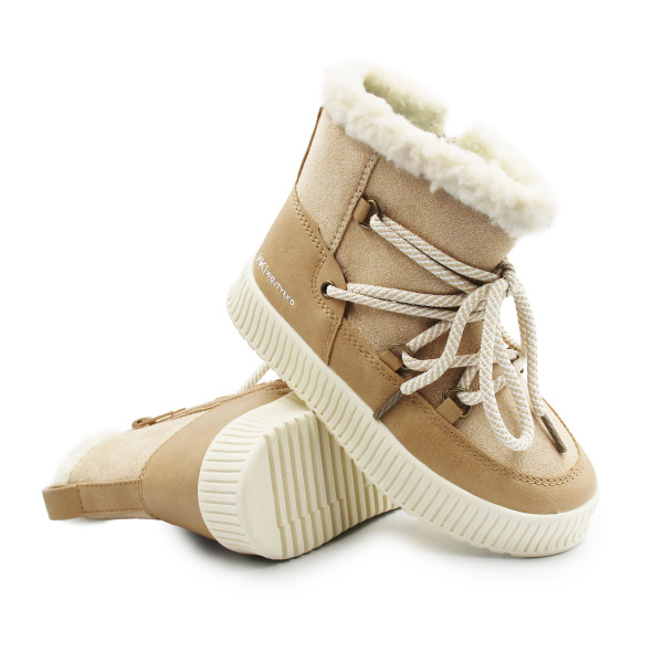 Ciepłe Śniegowce Dziewczęce Na Zimę Wojtyłko 4Z26102 Beżowy