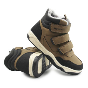 Ocieplane Buty Na Jesień i Zimę Dla Chłopca Młodzieżowe Wojtyłko 5Z26104 Brązowy