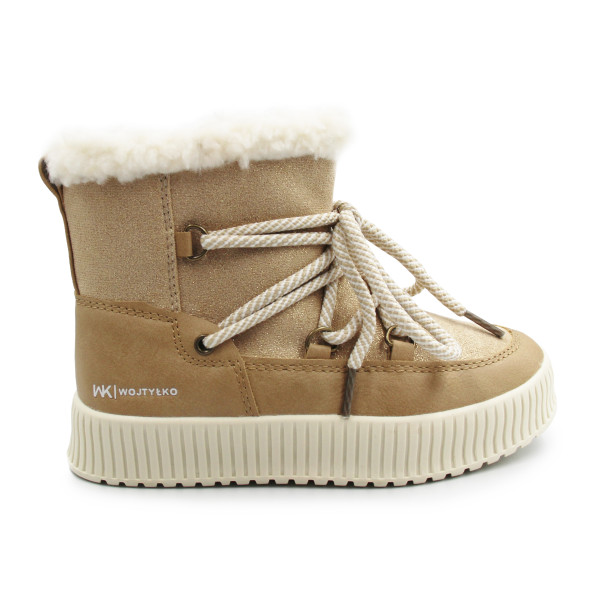 Ciepłe Śniegowce Dziewczęce Na Zimę Wojtyłko 4Z26102 Beżowy
