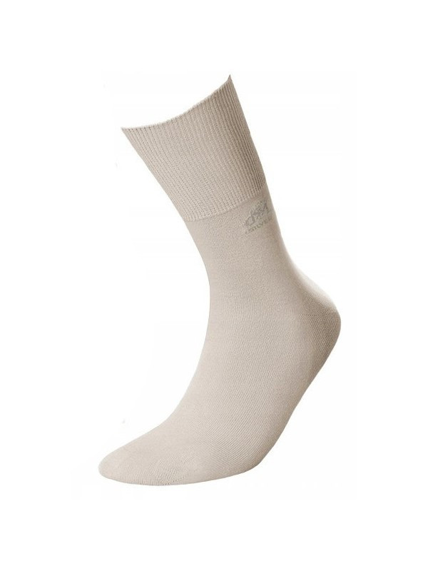 Skarpety Długie z Jonami Srebra Bezuciskowe Deomed Cotton Silver+ Beżowe