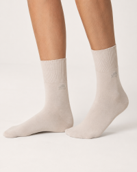 Skarpety Długie z Jonami Srebra Bezuciskowe Deomed Cotton Silver+ Beżowe