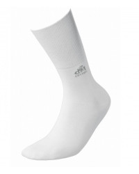Długie Białe Skarpety Bezuciskowe Deomed Cotton Silver+