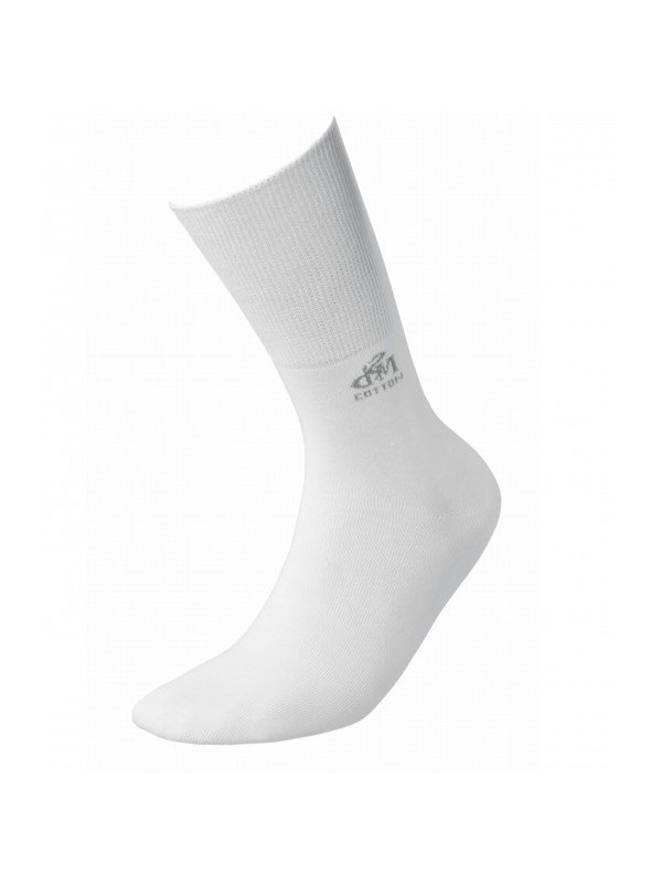 Długie Białe Skarpety Bezuciskowe Deomed Cotton Silver+