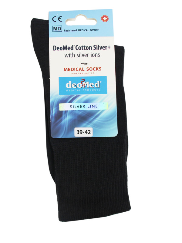 Zdrowotne Skarpety Bezuciskowe Deomed Cotton Silver+ Ciemny szary