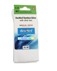 Bambusowe Skarpety Białe Długie Bezuciskowe Deomed Bamboo Silver