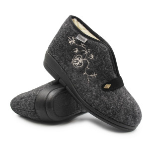 Pantofle dla seniorek na zimę ocieplane wełną DR ORTO 031D028