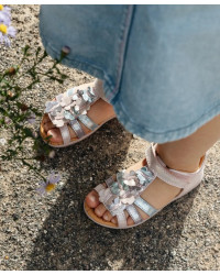 Sandałki Dla Dziewczynek Motylki i Kwiatuszki DD STEP G075-61335A Rose Gold