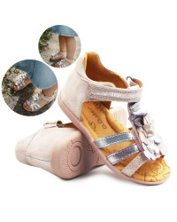 Sandałki Dla Dziewczynek Motylki i Kwiatuszki DD STEP G075-61335A Rose Gold