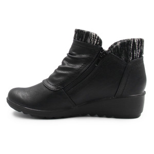 Czarne Buty Damskie Skórzane Na Jesień i Zimę Ocieplane Wojtyłko 7ZB25020C