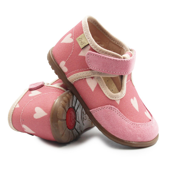 Różowe Kapcie Dla Dziewczynki w Serduszka Emel EK 5221-1
