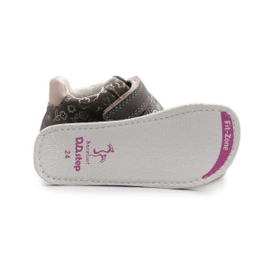 Buty Na Jesień Dla Dziewczynki w Kwiatuszki Barefoot DD STEP S070-52724B Dark Grey