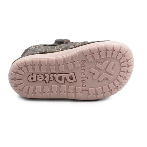 Buty Na Jesień Dla Dziewczynki w Kwiatuszki Barefoot DD STEP S070-52724B Dark Grey