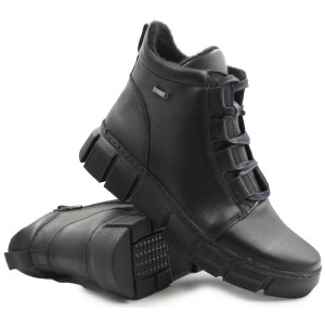 Buty Zimowe Damskie Ocieplane Botki Helios 523 Czarne