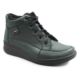 Ocieplone Buty Damskie Na Zimę Sznurowane Helios 553 Zielony