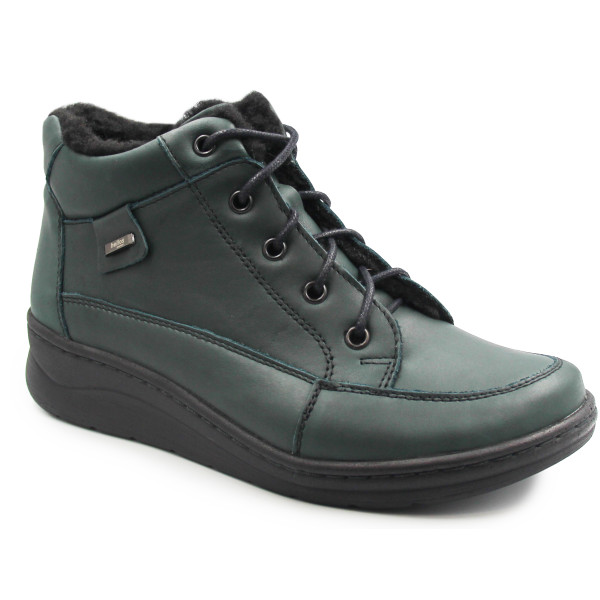 Ocieplone Buty Damskie Na Zimę Sznurowane Helios 553 Zielony