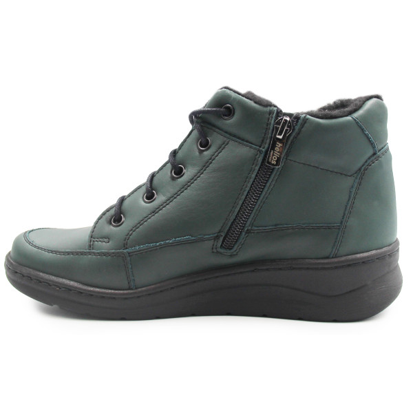Ocieplone Buty Damskie Na Zimę Sznurowane Helios 553 Zielony