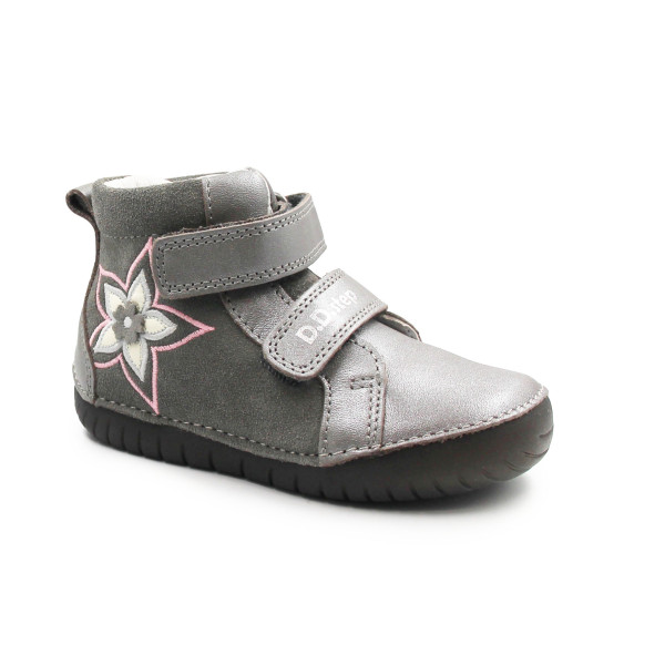 Buty Dziewczęce Na Jesień z Kwiatuszkiem DD STEP A050-52429BM Grey