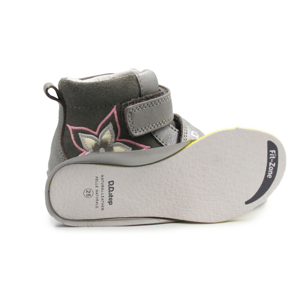 Buty Dziewczęce Na Wiosnę z Kwiatuszkiem DD STEP A050-52429BM Grey