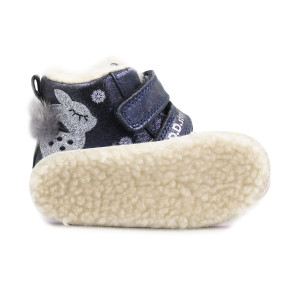 Buty Ocieplane Dla Dziewczynki na Zimę z Sarenką DD STEP W066-52733A Royal Blue