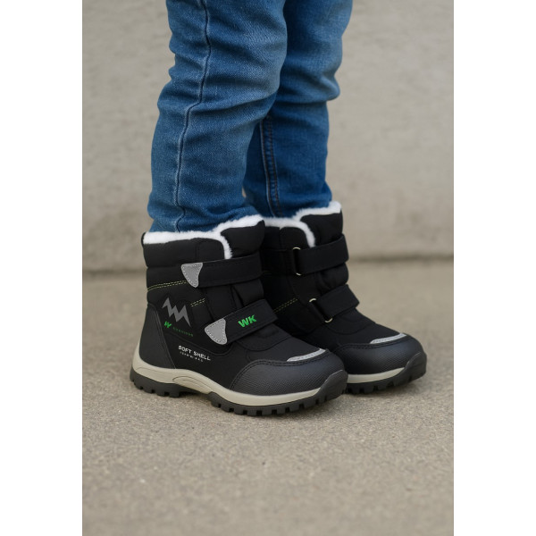 Czarne Buty Na Zimę Chłopięce Młodzieżowe SOFT SHELL Wojtyłko 5ZŚ26114