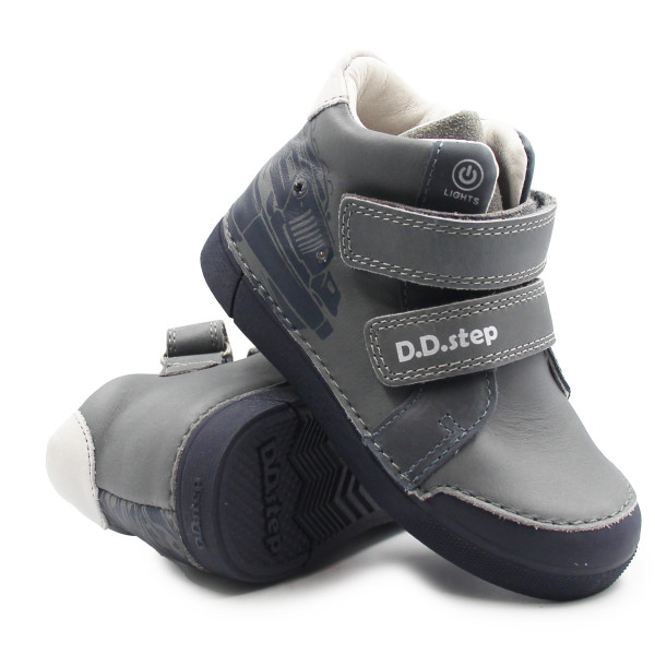 Dziecięce Buty Na Wiosnę Dla Chłopca Samochód LED DD STEP A068-52151M Grey