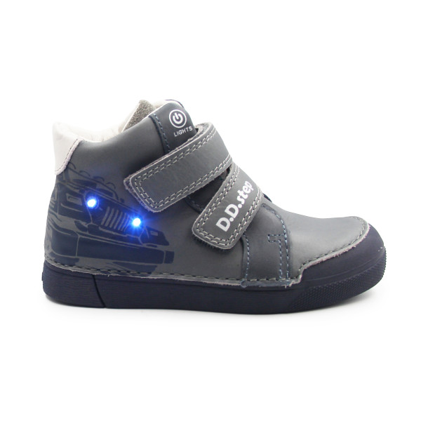 Dziecięce Buty Na Wiosnę Dla Chłopca Samochód LED DD STEP A068-52151M Grey