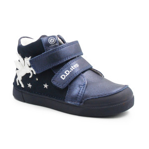 Jesienne Buty Dziewczęce Świecące LED z Jednorożcem DD STEP A068-52459M Royal Blue