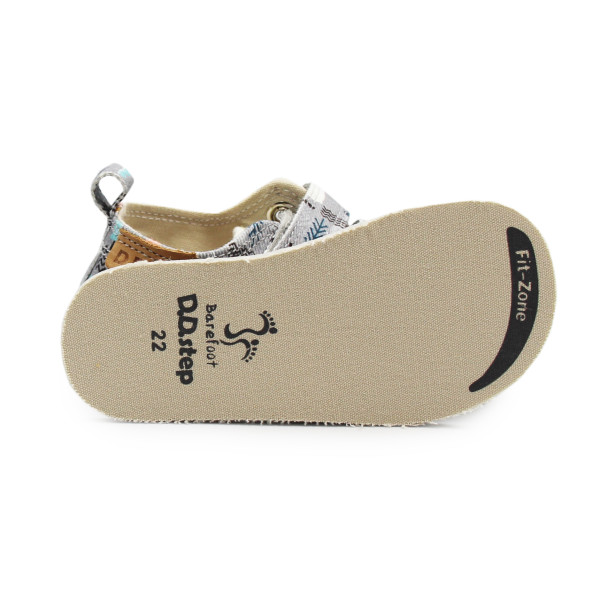 Kapcie Dziecięce Do Szkoły i Przedszkola Trampki BAREFOOT DD STEP C086-52562BV Grey