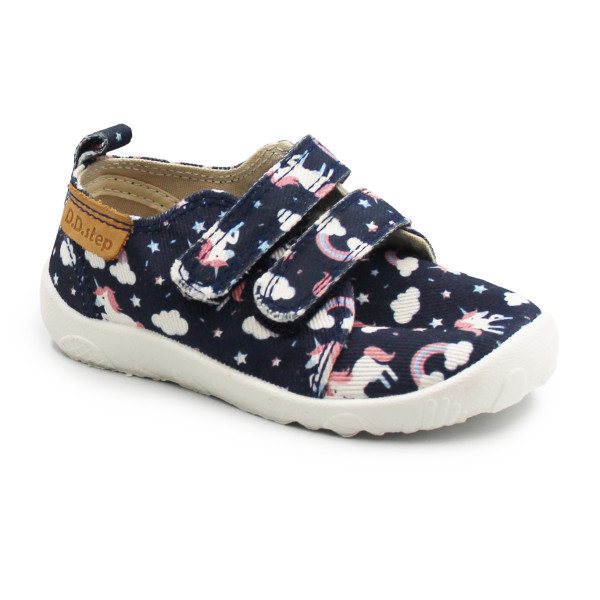 Trampki Do Szkoły i Przedszkola Dla Dziewczynki w Jednorożce Barefoot DD STEP C086-52832Z Royal Blue