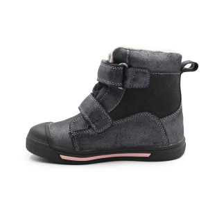 Zimowe Buty Ocieplane Dla Dziewczynek Śnieżynka Ponte DA06-5-2829ALV Dark Grey