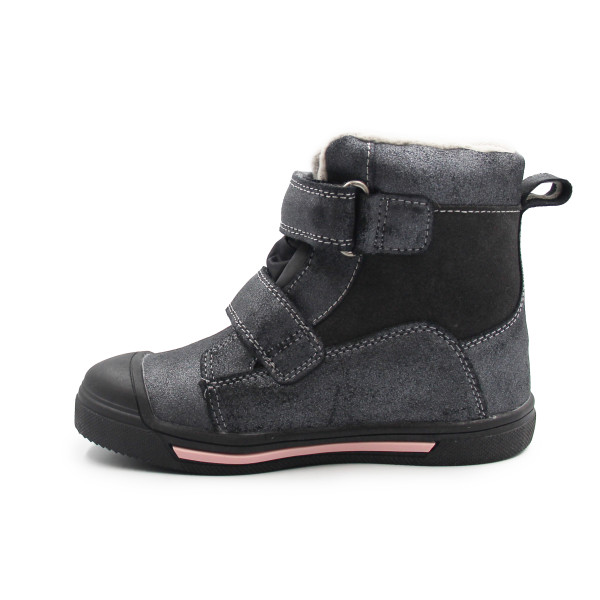 Zimowe Buty Ocieplane Dla Dziewczynek Śnieżynka Ponte DA06-5-2829ALV Dark Grey