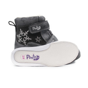 Zimowe Buty Ocieplane Dla Dziewczynek Śnieżynka Ponte DA06-5-2829ALV Dark Grey