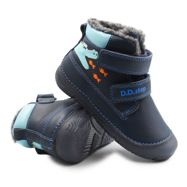 Chłopięce Buty Na Zimę z Krokodylem DD STEP W082-52462AMO Royal blue