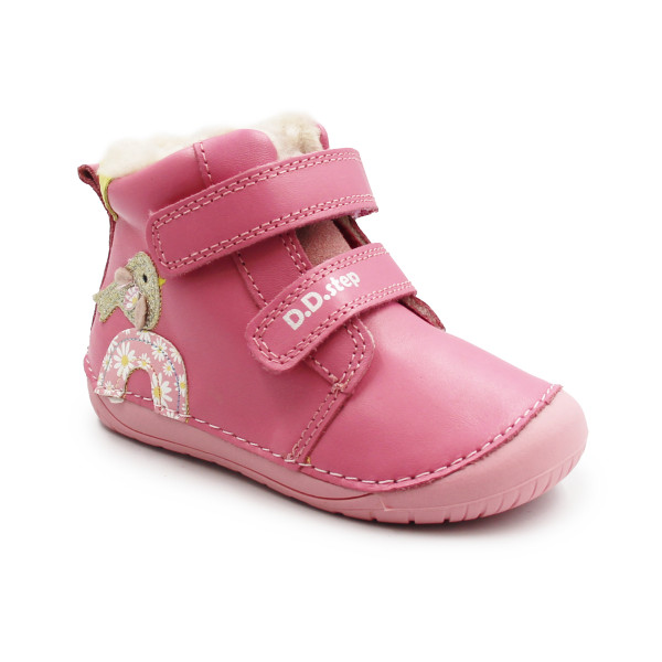 Różowe Buty Na Zimę Dla Dziewczynek Barefoot DD STEP W070-52624BV Pink