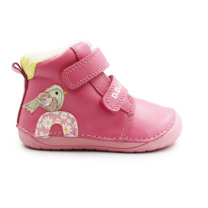 Różowe Buty Na Zimę Dla Dziewczynek Barefoot DD STEP W070-52624BV Pink
