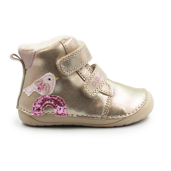 Dziewczęce Buty Ocieplane Na Zimę Barefoot DD STEP W070-52624AT Cream