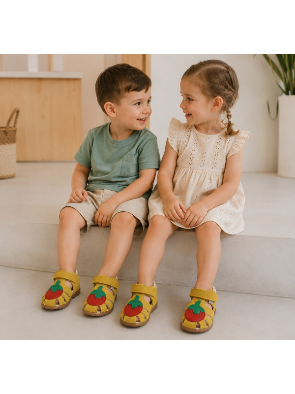 Dziecięce Sandały na Lato Półsandały Truskawka Ameko A6-Strawberry-Yellow