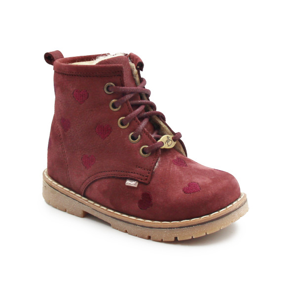 Ocieplane Buty Dla Dziewczynek Kozaki w Serduszka na Jesień i Zimę Emel EV 2727F