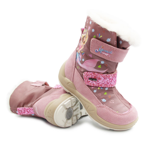 Śniegowce Dla Dziewczynek Różowe z Syrenką Merlinda Mermaid Magic Primigi 8881900