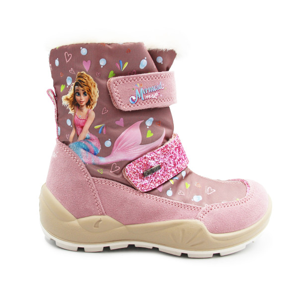 Śniegowce Dla Dziewczynek Różowe z Syrenką Merlinda Mermaid Magic Primigi 8881900