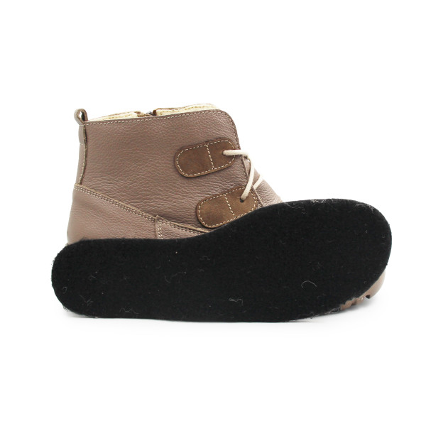 Ocieplane Buty Damskie Na Zimę i Jesień Brązowe Botki Helios 795 Khaki