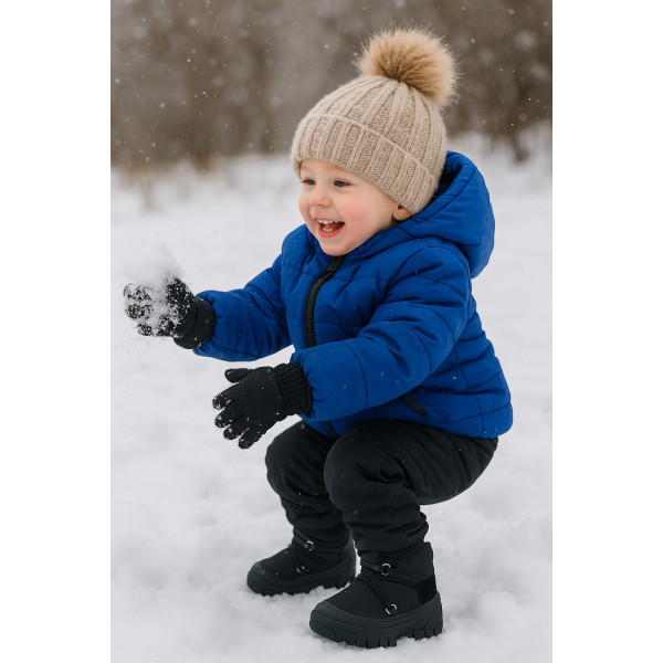 Śniegowce Dziecięce Ocieplane Czarne Bartek 110457-03