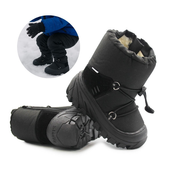 Śniegowce Dziecięce Ocieplane Czarne Bartek 110457-03