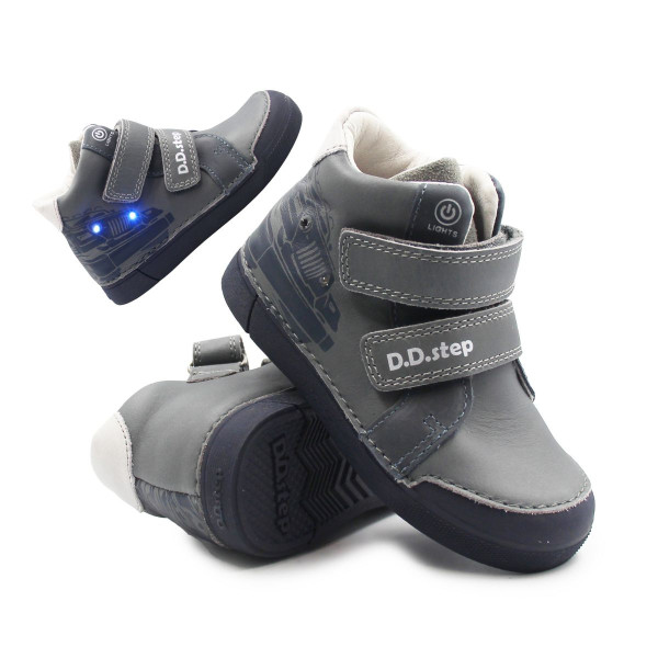 Dziecięce Buty Na Jesień Dla Chłopca Samochód LED DD STEP A068-52151M Grey