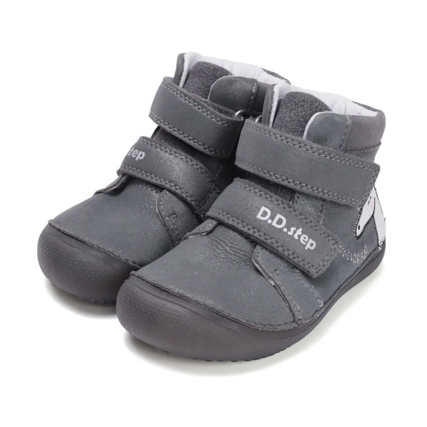 Buty Dziewczęce Na Wiosnę z Jednorożcem Świecące w Ciemności BAREFOOT DD STEP A063-52815M Dark Grey