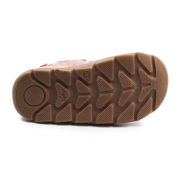 Różowe Buty Dla Dziewczynki Ocieplane za Kostkę Barefoot Ameko Elon Hearts