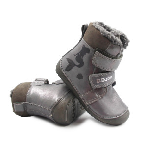 Dziewczęce Buty Na Zimę Ocieplane Świecące w Ciemności Syrenki DD STEP Dark Grey W063-52263AM