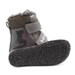 Dziewczęce Buty Na Zimę Ocieplane Świecące w Ciemności Syrenki DD STEP Dark Grey W063-52263AM