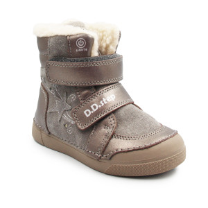 Dziewczęce Buty Zimowe Ocieplane LED Futerko DD STEP W068-52745AM Bronze